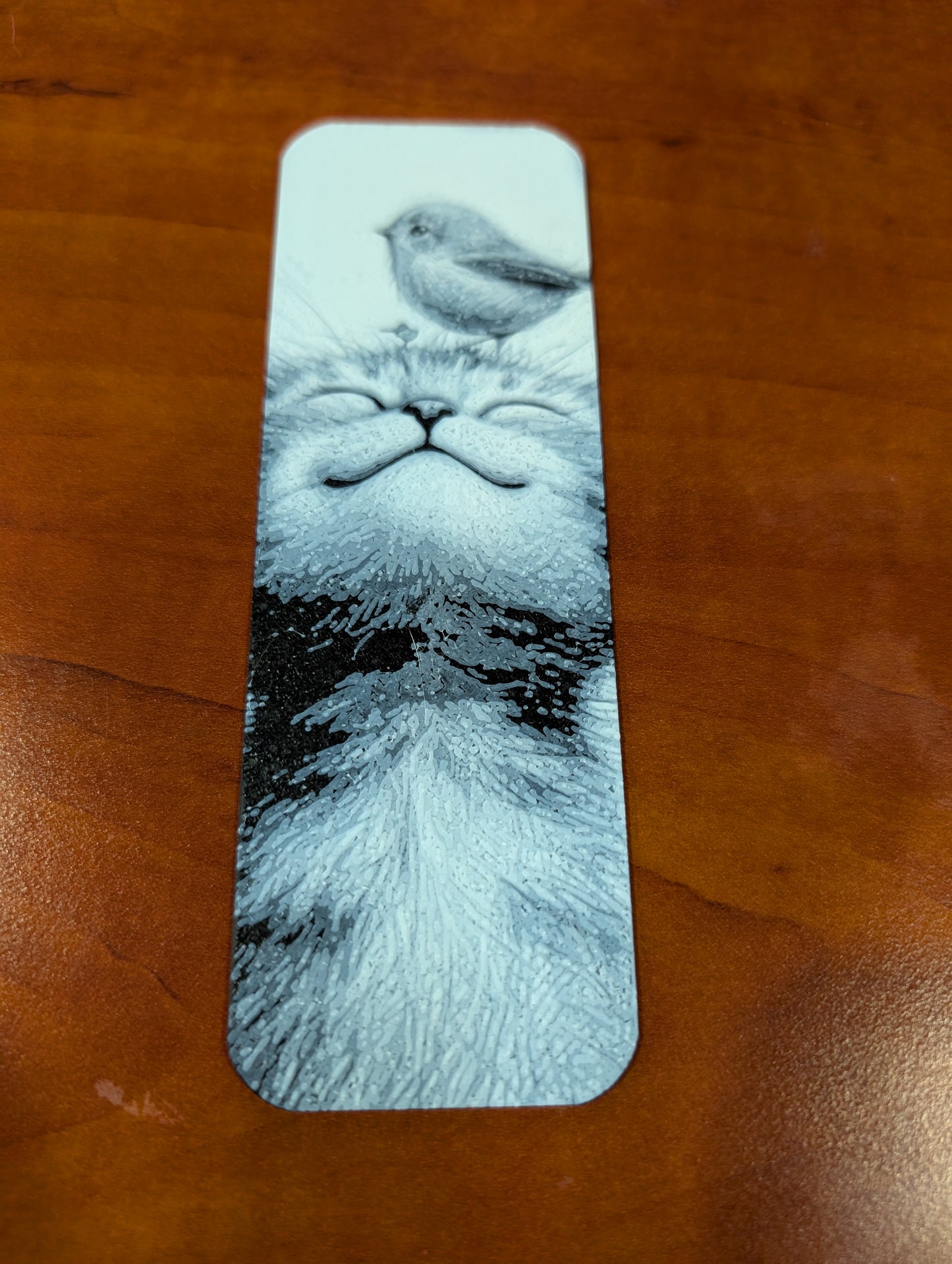 Cat with Bird on Nose Bookmark - 3D Printed